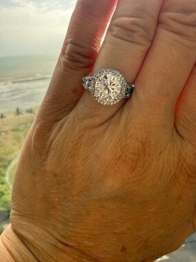 Estate 14k Gold Diamond Ring.2.01 Center Si2-H . Vs1 GH.1.65ctw Setting